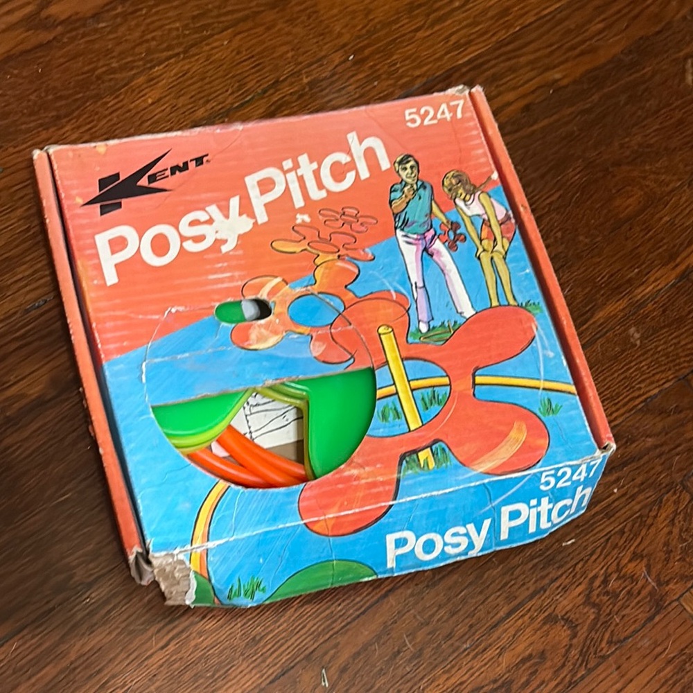Vintage Posy Pitch Game by Kent #5247 | 60s Outdoor Fun | Flower Ring Toss